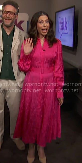 Lauren Miller Rogen's pink dress on The Talk