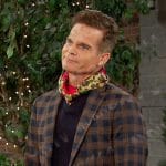 Leo’s brown check suit and leopard scarf on Days of our Lives