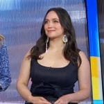 Lily Gladstone’s navy tie waist dress on Good Morning America