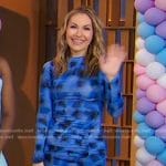 Lori’s blue plaid ruched dress on Good Morning America