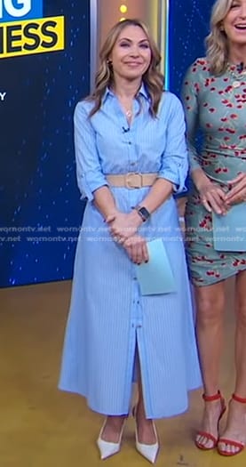 Lori’s blue striped shirtdress on Good Morning America