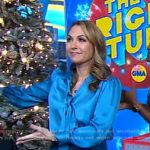 Lori’s blue tie neck blouse on Good Morning America