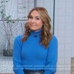 Lori’s navy crocodile pencil skirt on Good Morning America