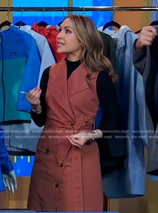 Lori’s pink sleeveless trench dress on Good Morning America