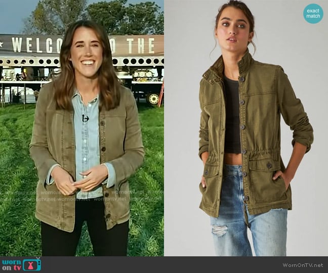 Lucky Brand Utility Jacket in Olive Night worn by Maggie Vespa on Today