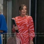 Lucy’s red zebra print dress on General Hospital