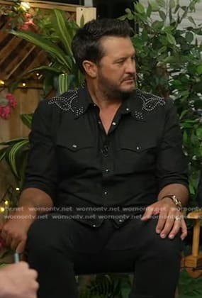 Luke Bryan’s black studded western shirt on Good Morning America