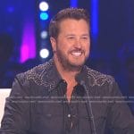 Luke Bryan’s black studded western shirt on American Idol