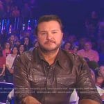 Luke Bryan’s brown leather western shirt on American Idol