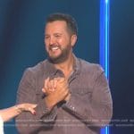 Luke Bryan’s grey western shirt on American Idol