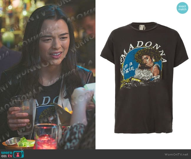 Madeworn Madonna Like A Virgin Tee worn by Mika Yasuda (Midori Francis) on Greys Anatomy