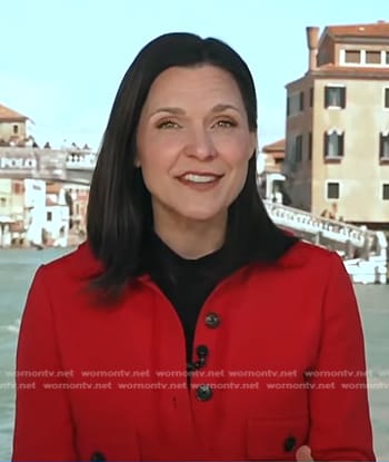 Maggie Rulli’s red tweed jacket on Good Morning America