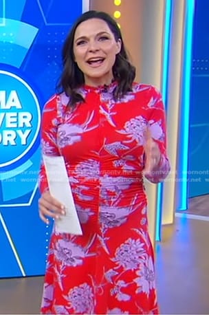 Maggie Rulli’s red floral dress on Good Morning America