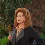 Maggie’s black two-tone coat on Days of our Lives