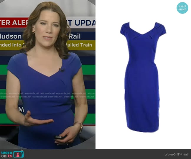 Maggy London V Neck Pencil Dress worn by Heather O’Rourke on Good Morning America