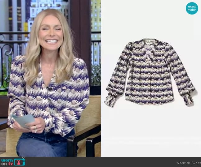 Maison Mayle Charlotte Blouse worn by Kelly Ripa on Live with Kelly and Mark