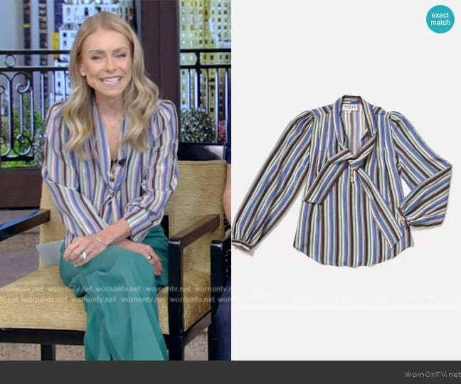 Maison Mayle Luisa Blouse worn by Kelly Ripa on Live with Kelly and Mark