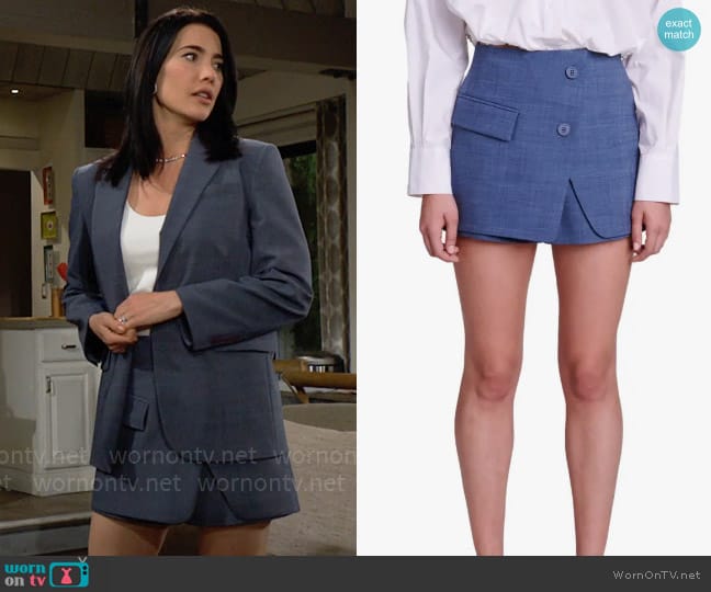 Maje Eronica Layered Skort worn by Steffy Forrester (Jacqueline MacInnes Wood) on The Bold and the Beautiful