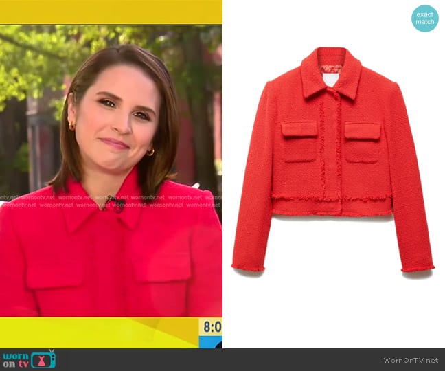 Elizabeth’s red tweed jacket on Good Morning America