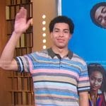 Marcus Scribner’s striped polo shirt on Good Morning America