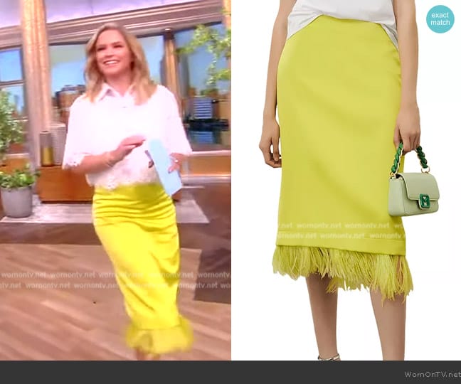 Marella  Glassa Fringed Skirt worn by Sara Haines on The View