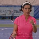 Margaret's pink tennis outfit on So Help Me Todd
