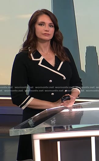 Maria’s black contrast trim blazer dress on Today