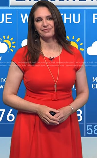 Maria Larosa’s red belted dress on Today