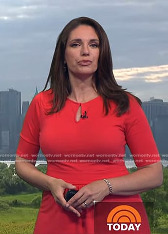 Maria’s red keyhole dress on Today