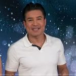 Mario’s white polo on Access Hollywood