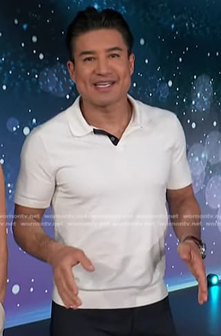 Mario's white polo on Access Hollywood