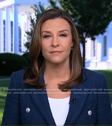 Mary’s navy tweed blazer on Good Morning America