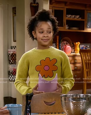 WornOnTV: Maya’s yellow floral sweater on The Upshaws | Journey ...