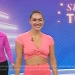 Meghan McFerran's pink cropped top on Today