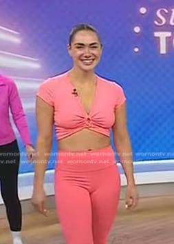 Meghan McFerran’s pink cropped top on Today