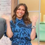 Melissa Garcia’s blue printed top and pants on Sherri