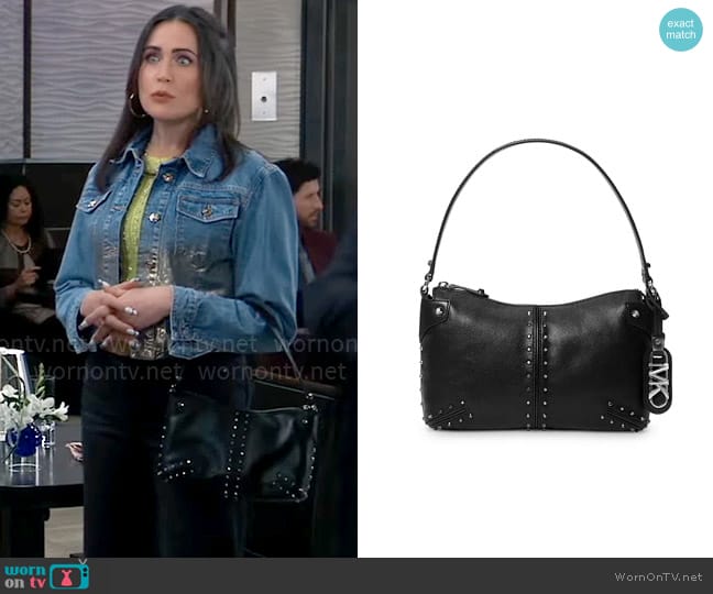 MICHAEL Michael Kors Astor Large Leather Pouchette worn by Lois Cerullo (Rena Sofer) on General Hospital