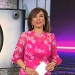 Michelle Miller's pink lace dress on CBS Mornings