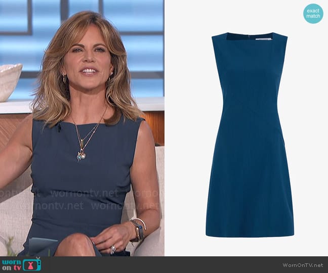 MM Lafleur Pauline Dress in Teal worn by Natalie Morales on The Talk