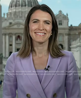 Molly's lilac double breasted blazer on Today