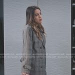 Monica Beltran’s plaid trench coat on Greys Anatomy