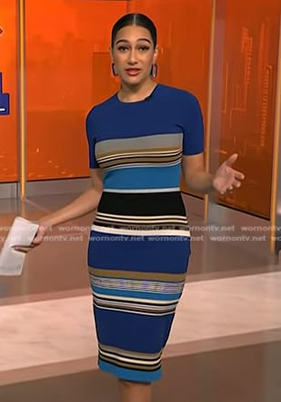 Morgan's blue striped dress on NBC News Daily