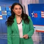 Morgan's green blazer and pants on NBC News Daily