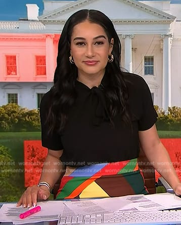 Morgan’s multicolored print skirt on NBC News Daily