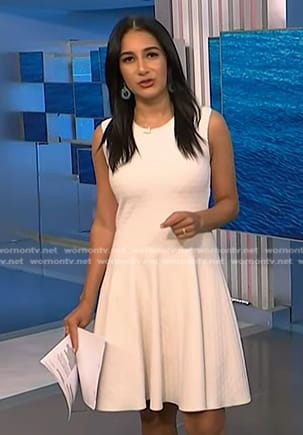 Morgan’s white dot texture dress on NBC News Daily