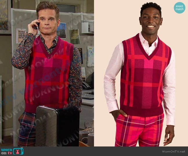 Mr Turk Neso Sweater Vest worn by Leo Stark (Greg Rikaart) on Days of our Lives