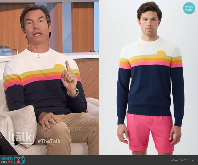 Mr Turk Romero Sweater in Ink Multi worn by Jerry O'Connell on The Talk