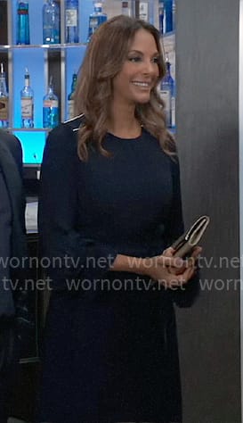 Natalia's navy pleated dress on General Hospital