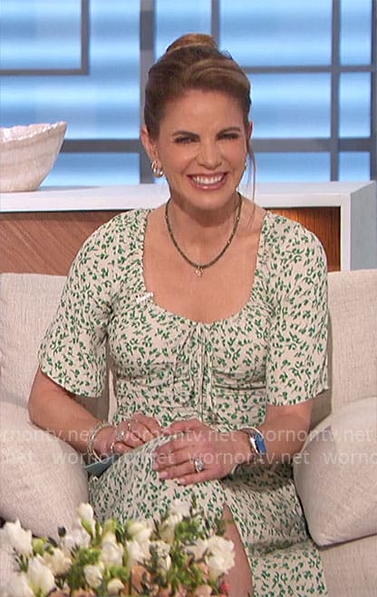 Natalie's green floral dress on The Talk