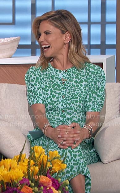 Natalie's green leopard print jumpsuit on The Talk